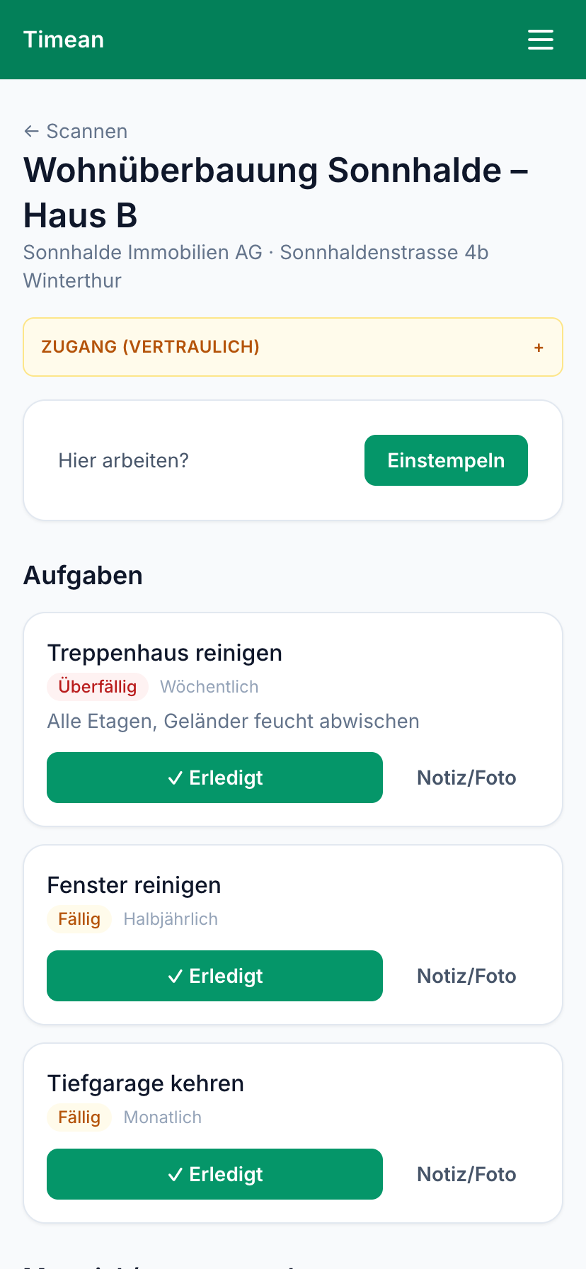 QR-Scan-Ansicht auf dem Handy